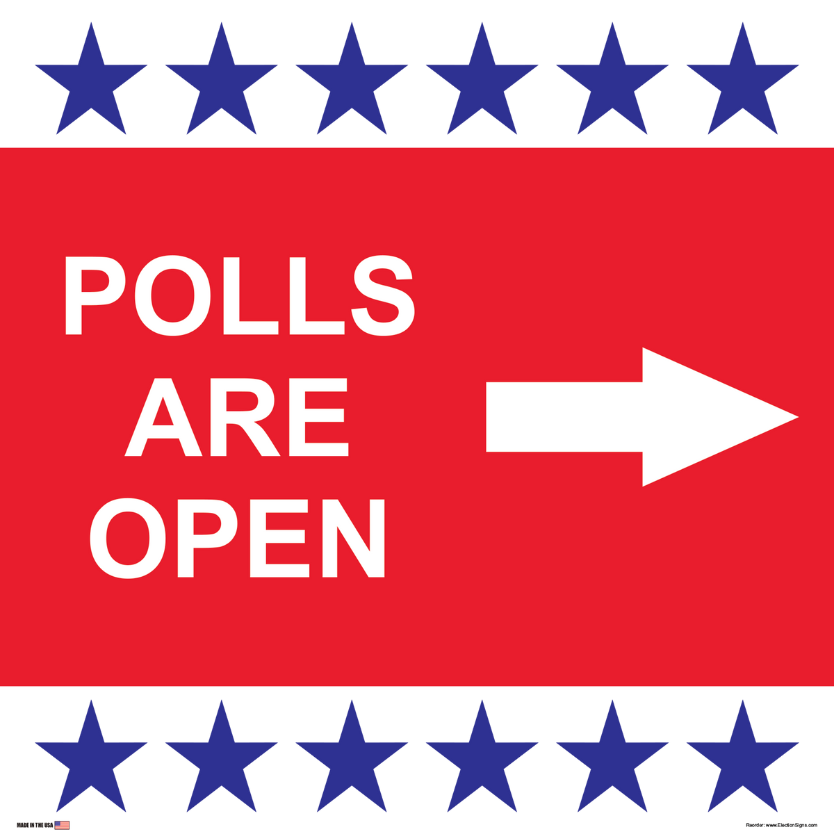 Polling Place Sign on Sign Design BRBRB Stripes Left White Background