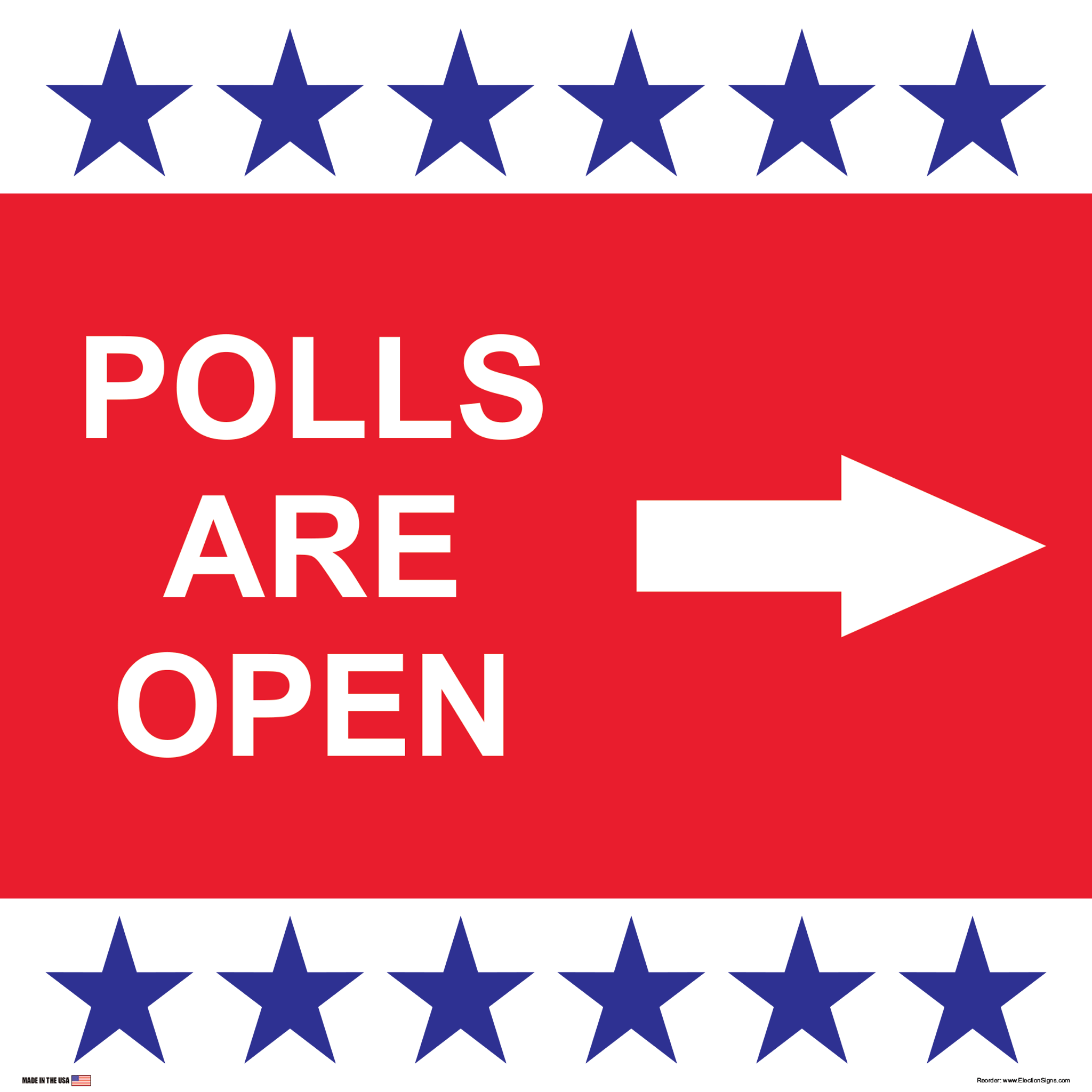 Polling Place Sign on Sign Design BRBRB Stripes Left White Background