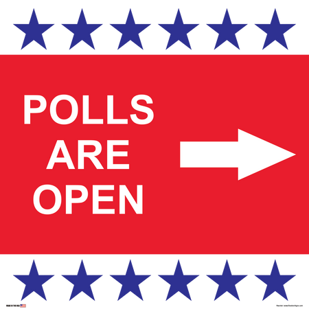 Polling Place Sign on Sign Design BRBRB Stripes Left White Background