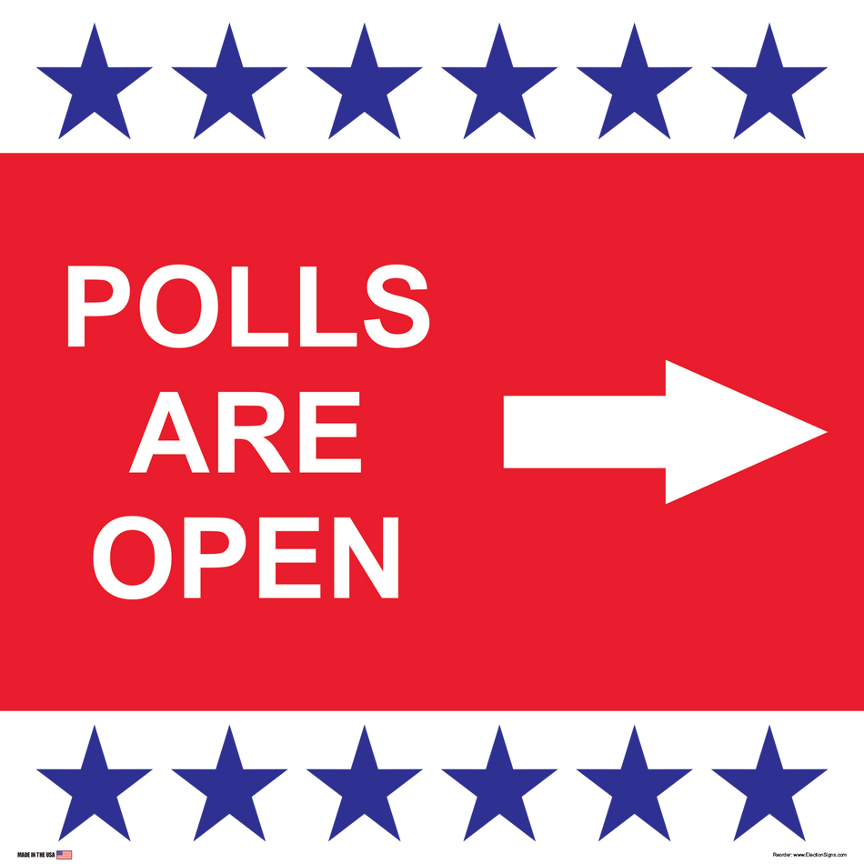 Polling Place Sign on Sign Design BRBRB Stripes Left White Background