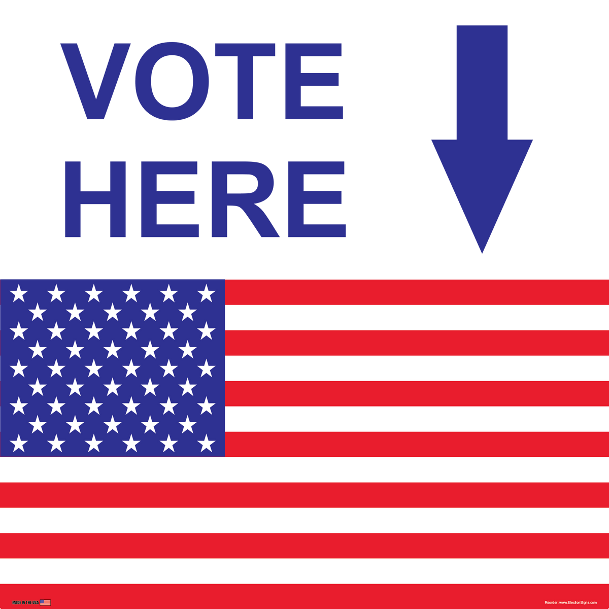 Polling Place Sign on Sign Design White Stars Stgrips Red Background